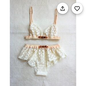 Sweet lingerie set handmade with french lace